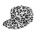 White Leopard Print Snapback Cap