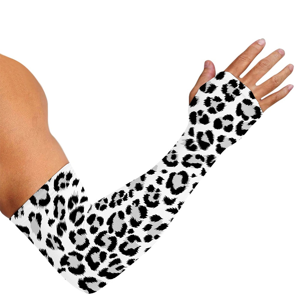 White Leopard Print Sun Protection Arm Sleeves