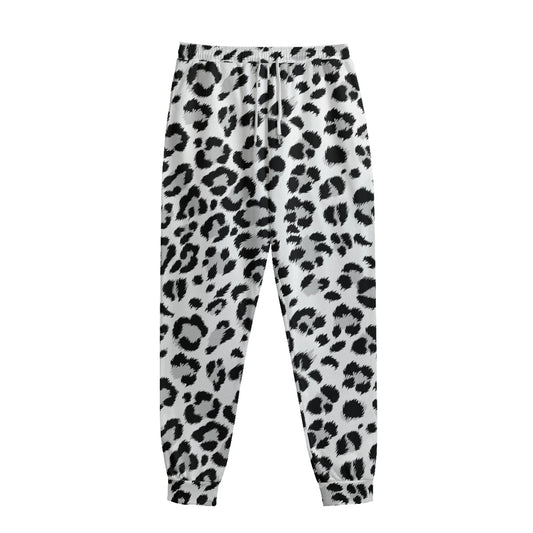 White Leopard Print Sweatpants