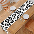 White Leopard Print Table Runner