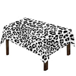 White Leopard Print Tablecloth