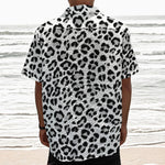White Leopard Print Textured Short Sleeve Shirt