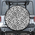 White Leopard Print Tire Cover