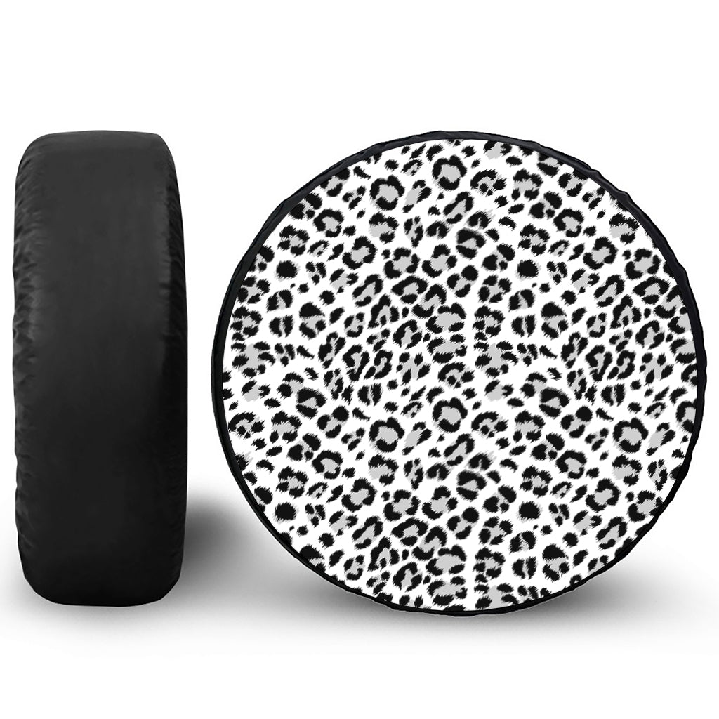 White Leopard Print Tire Cover