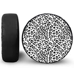 White Leopard Print Tire Cover