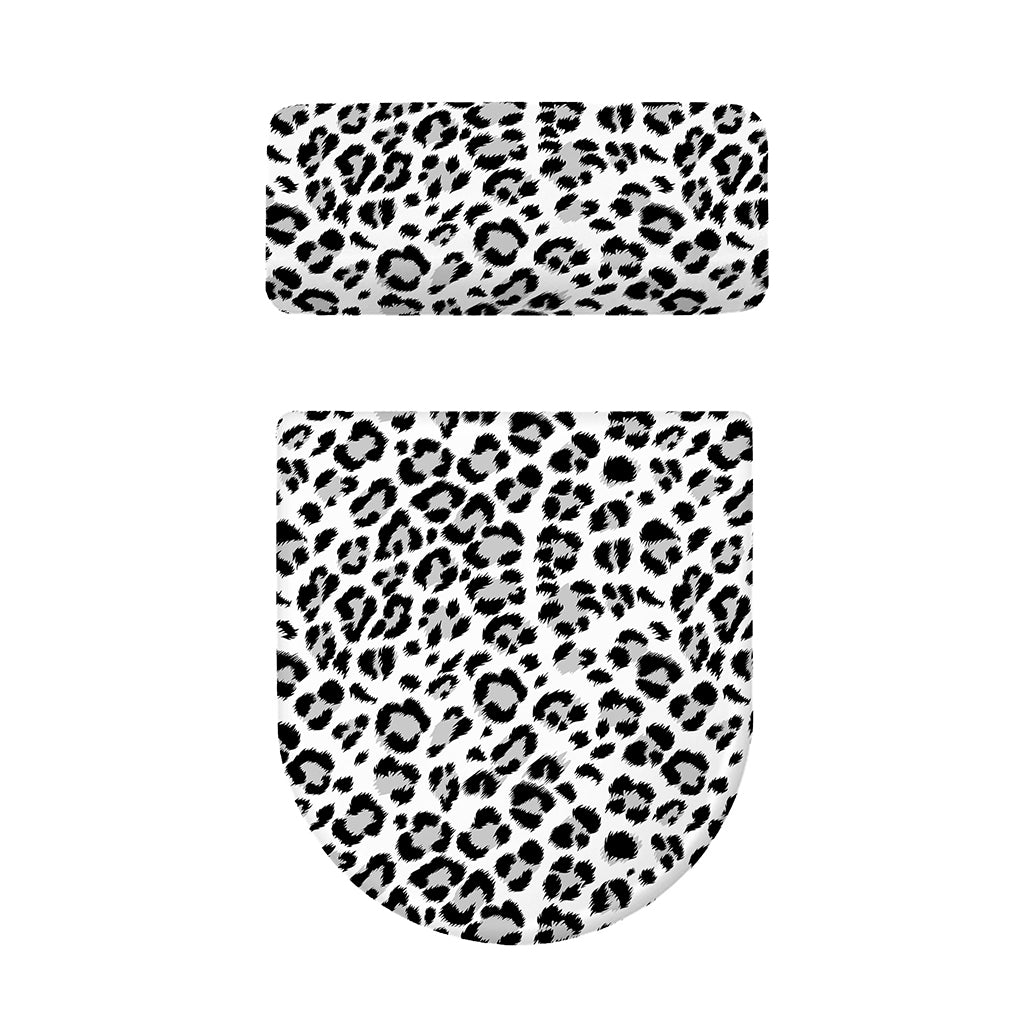 White Leopard Print Toilet Lid And Tank Cover Set