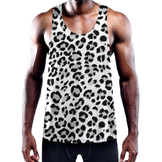 White Leopard Print Training Tank Top