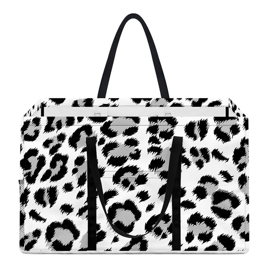 White Leopard Print Utility Tote Bag