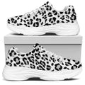 White Leopard Print White Chunky Shoes