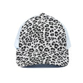 White Leopard Print White Mesh Trucker Hat