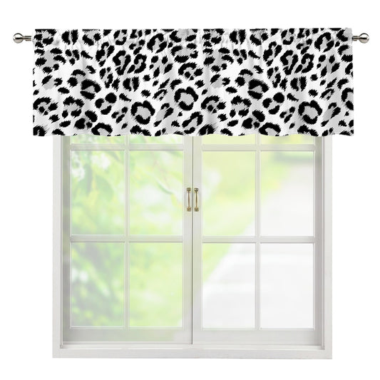White Leopard Print Window Valance