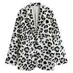 White Leopard Print Women's Blazer