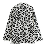 White Leopard Print Women's Cotton Blazer