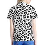 White Leopard Print Women's Polo Shirt