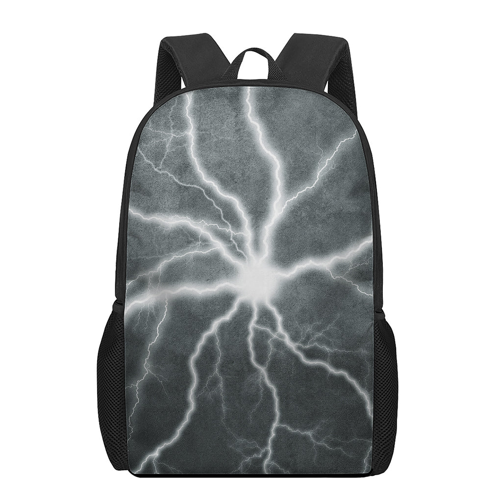 White Lightning Print 17 Inch Backpack