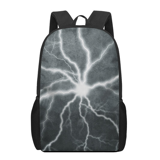 White Lightning Print 17 Inch Backpack