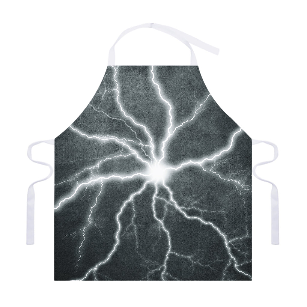 White Lightning Print Adjustable Apron
