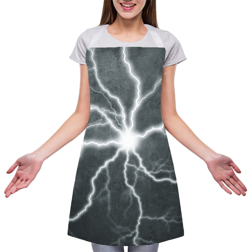 White Lightning Print Adjustable Apron
