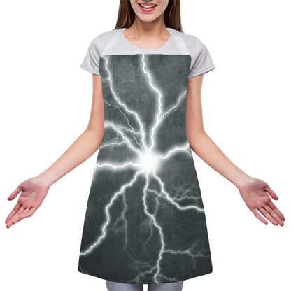White Lightning Print Adjustable Apron