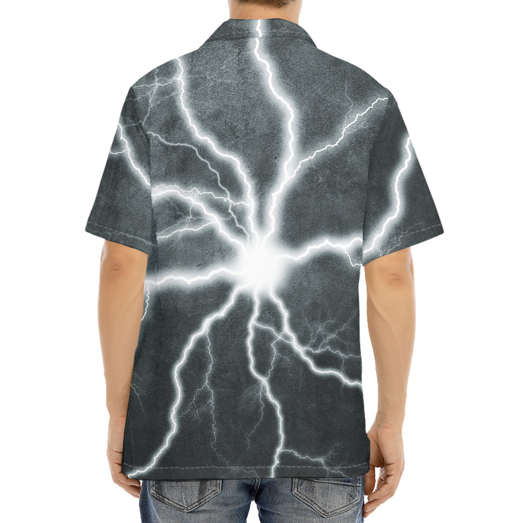 White Lightning Print Aloha Shirt