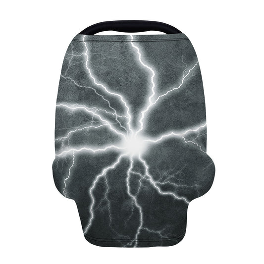 White Lightning Print Baby Seat Cover