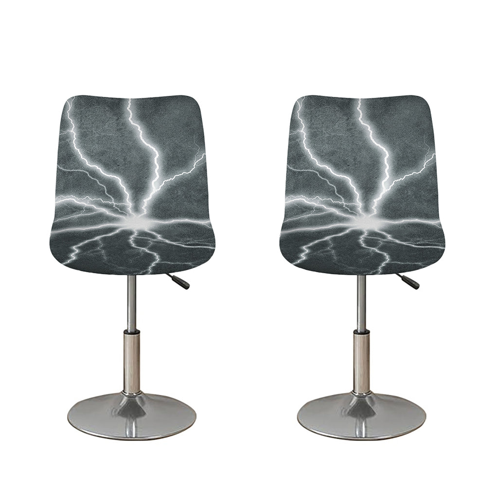 White Lightning Print Bar Stool Covers