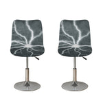 White Lightning Print Bar Stool Covers