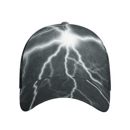White Lightning Print Baseball Cap