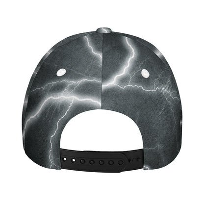 White Lightning Print Baseball Cap