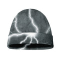 White Lightning Print Beanie
