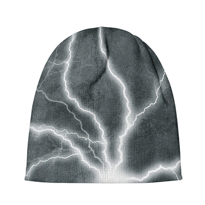 White Lightning Print Beanie