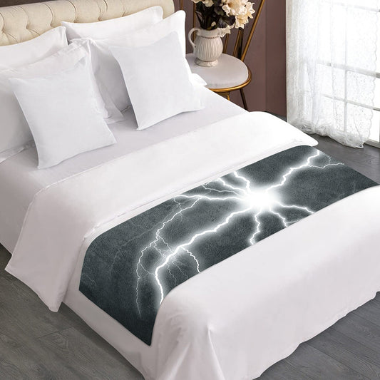 White Lightning Print Bed Runner