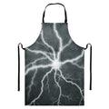 White Lightning Print Bib Apron With Pocket