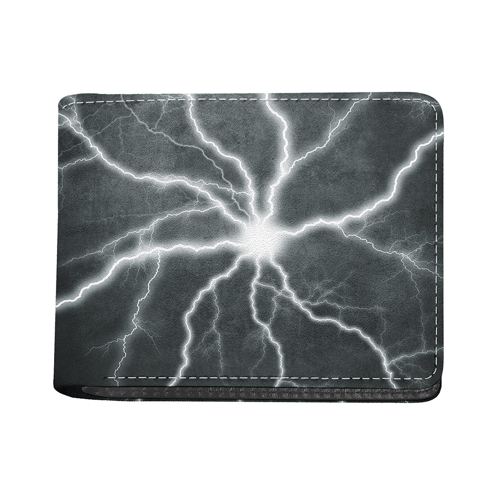 White Lightning Print Bifold Wallet