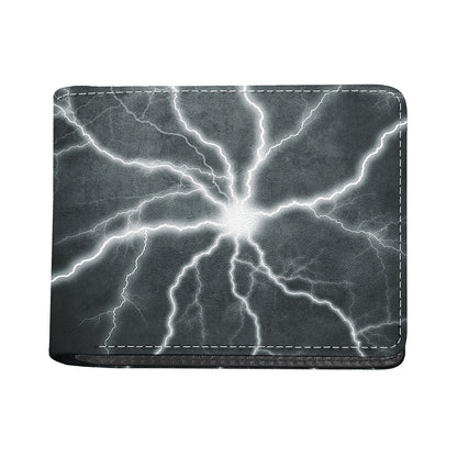 White Lightning Print Bifold Wallet