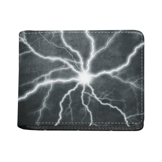 White Lightning Print Bifold Wallet