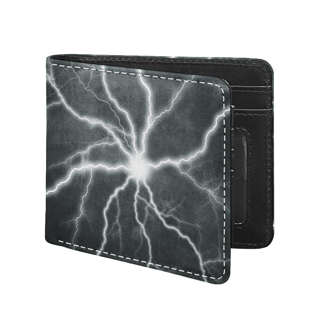 White Lightning Print Bifold Wallet