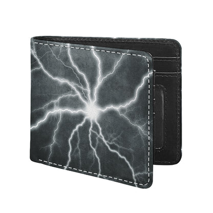 White Lightning Print Bifold Wallet