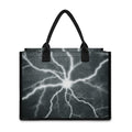 White Lightning Print Canvas Tote Bag