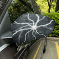 White Lightning Print Car Side Mirror Covers