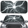 White Lightning Print Car Windshield Sun Shade