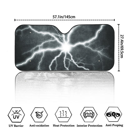 White Lightning Print Car Windshield Sun Shade