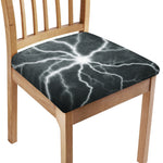White Lightning Print Chair Cushion Cover