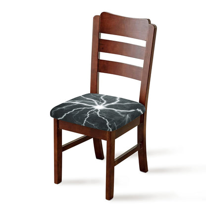 White Lightning Print Chair Cushion Cover