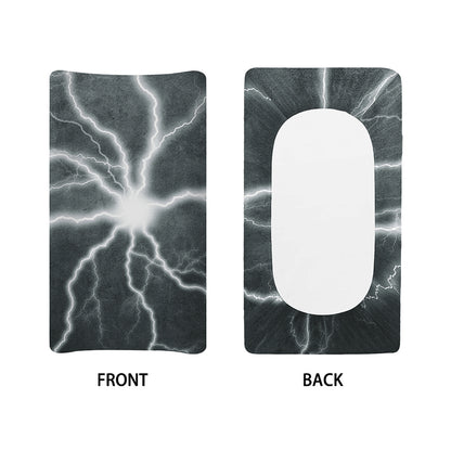White Lightning Print Changing Pad Cover