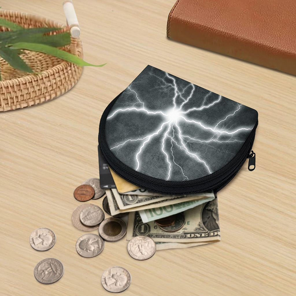 White Lightning Print Coin Purse