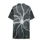 White Lightning Print Cotton Hawaiian Shirt