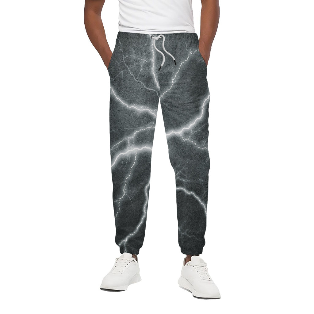 White Lightning Print Cotton Pants