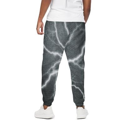 White Lightning Print Cotton Pants