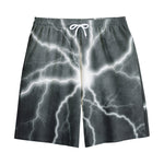 White Lightning Print Cotton Shorts